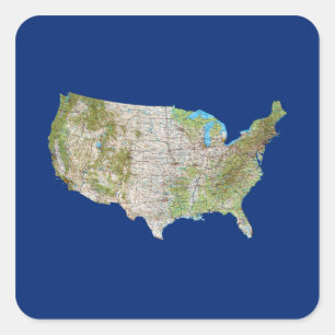 Autocollant de carte des Etats-Unis