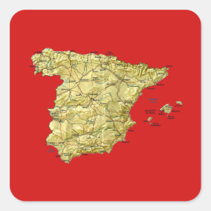 Autocollant de carte d'Espagne