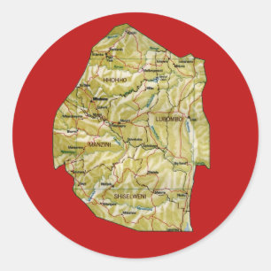 Autocollant de carte d'Eswatini