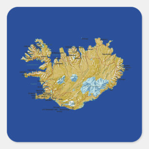 Autocollant de carte d'Islande