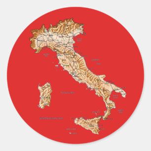 Autocollant de carte d'Italie