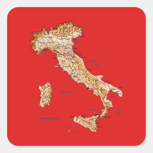 Autocollant de carte d'Italie