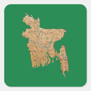 Autocollant de carte du Bangladesh
