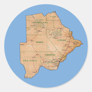 Autocollant de carte du Botswana