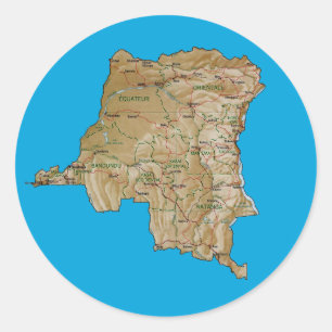 Autocollant de carte du Congo-Kinshasa