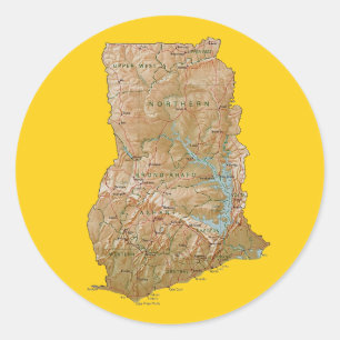 Autocollant de carte du Ghana