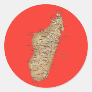 Autocollant de carte du Madagascar