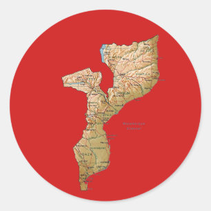 Autocollant de carte du Mozambique