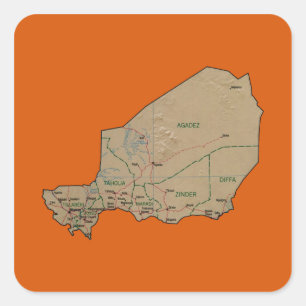 Autocollant de carte du Niger