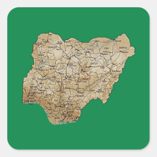 Autocollant de carte du Nigéria