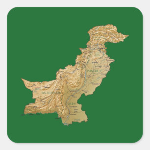 Autocollant de carte du Pakistan