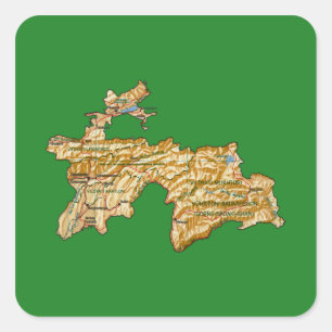 Autocollant de carte du Tadjikistan
