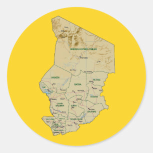Autocollant de carte du Tchad