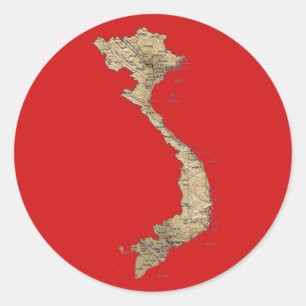 Autocollant de carte du Vietnam