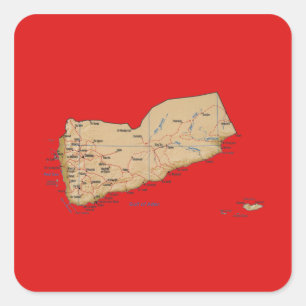 Autocollant de carte du Yémen