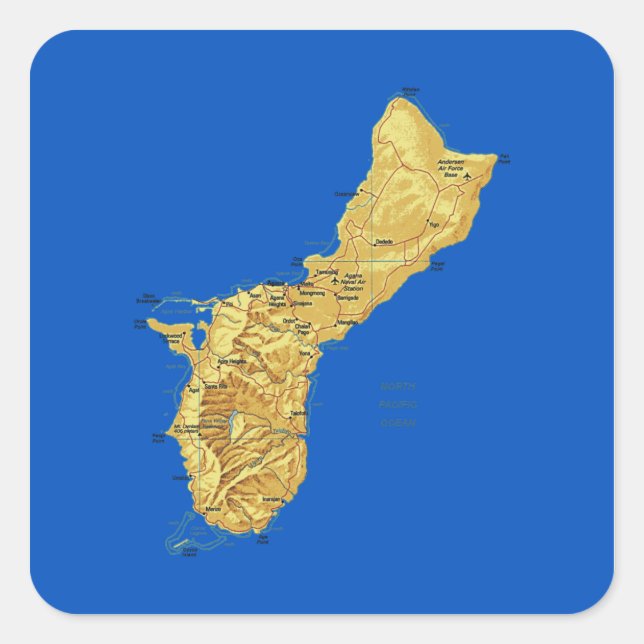 Autocollant de carte Guam (Devant)