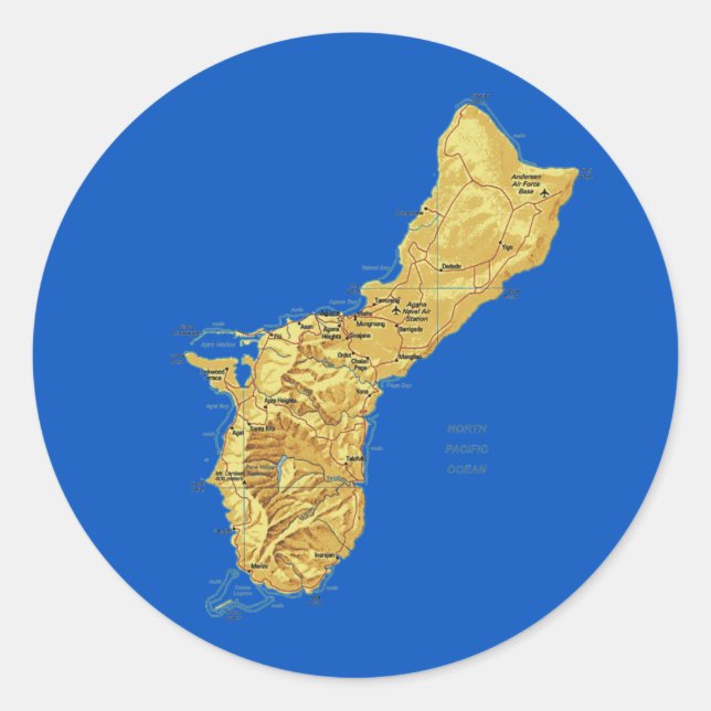 Autocollant de carte Guam (Devant)