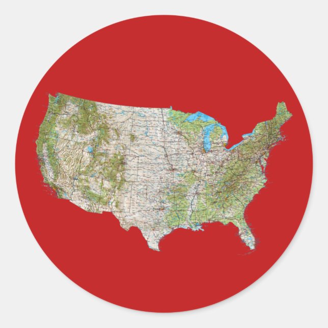 Autocollant de carte USA (Devant)