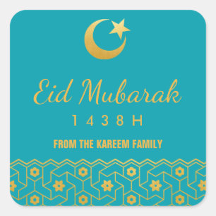 Autocollant de célébration de l'Eid avec motif isl