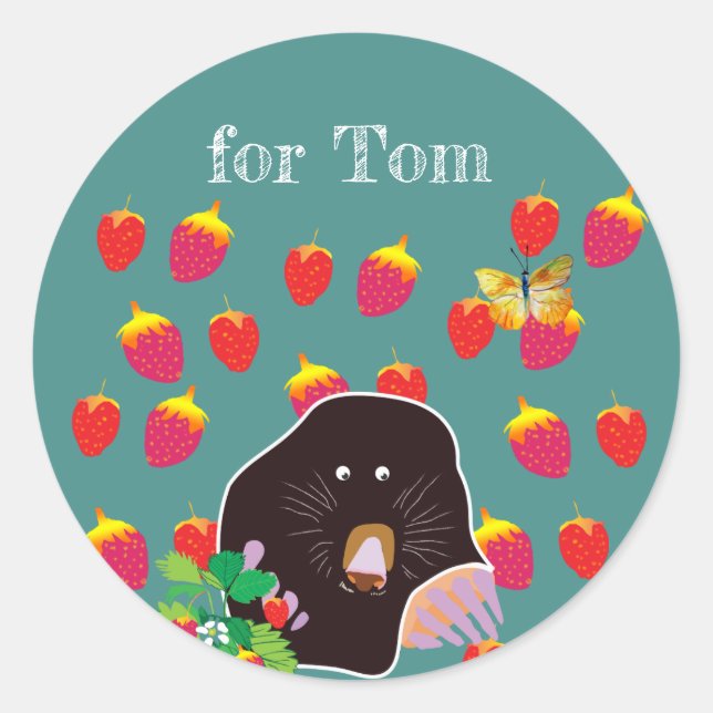 Autocollant de célébration pour enfants Mole perso (Devant)