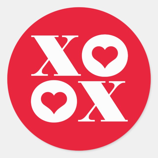autocollant de cercle xoxo valentine (Devant)