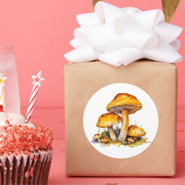 Autocollant de champignon d'aquarelle (Fête)