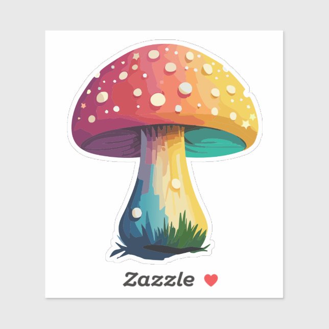 Autocollant de champignon magique coloré (Feuille)