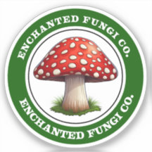 Autocollant de champignon vert rétro Amanita Musca