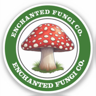 Autocollant de champignon vert rétro Amanita Musca