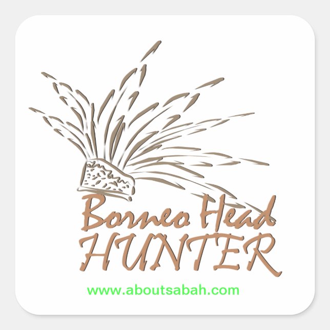Autocollant de chasseur de têtes du Bornéo (Devant)