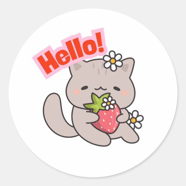 Autocollant de chat mignon (Devant)
