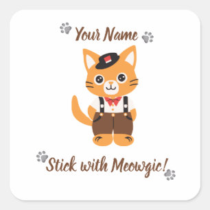Autocollant de chat mignon personnalisé - Collez a