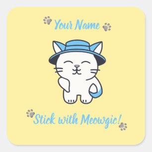 Autocollant de chat mignon personnalisé - Collez a