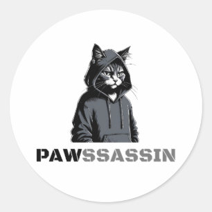 Autocollant de chat Pawssassin