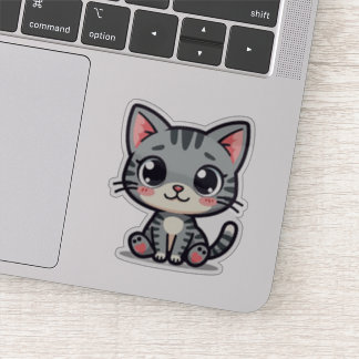Autocollant de chaton tabby gris mignon – Grands y