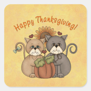 Autocollant de chats de thanksgiving