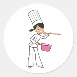 Autocollant de chef de femmes avec l'illustration