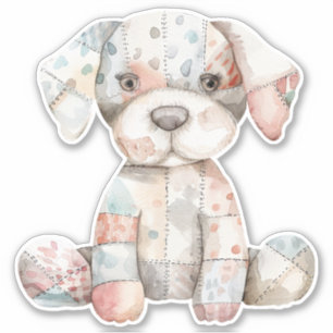 Autocollant de chien à patchwork