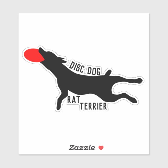 Autocollant de chien de disque de Rat terrier (Feuille)