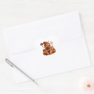 Autocollant de chien mignon d'automne | Autocollan