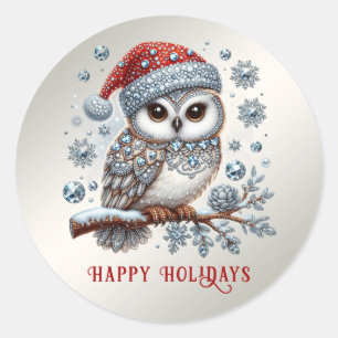 Autocollant de Chouette de Noël