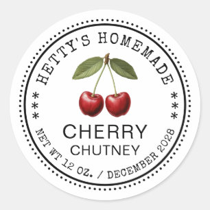 Autocollant de chutney de cerise pour recettes mai