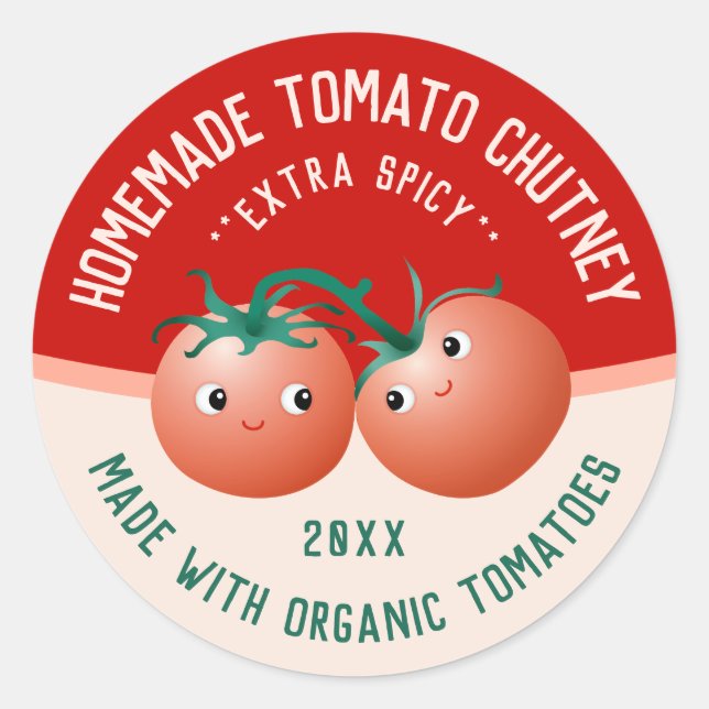 Autocollant de Chutney de Tomate pour vos recettes (Devant)