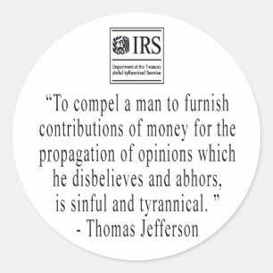 Autocollant de citation de Jefferson