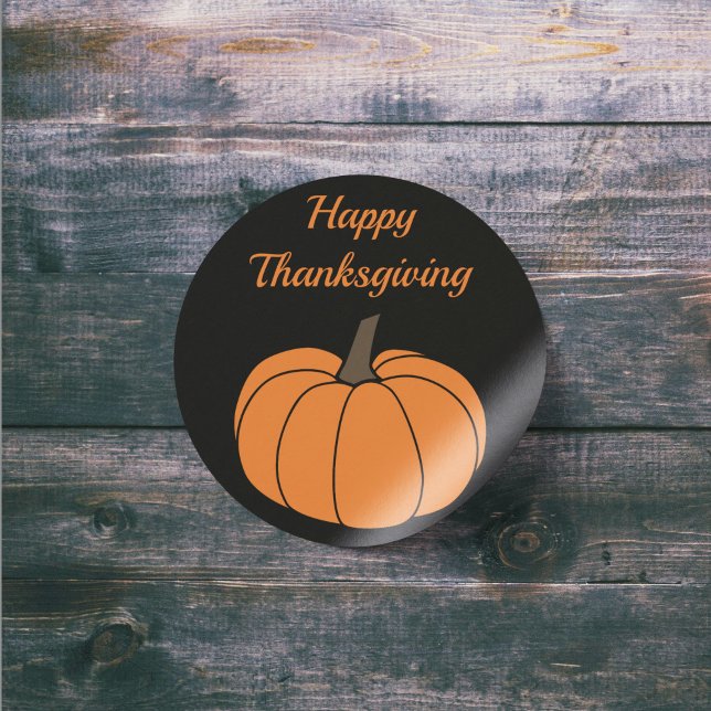 Autocollant de citrouille de Thanksgiving heureux (Happy Thanksgiving Pumpkin Sticker)