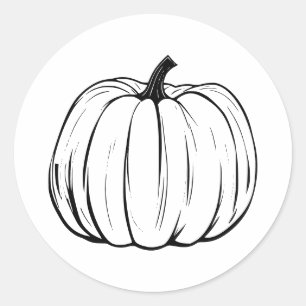 autocollant de citrouille noir et blanc