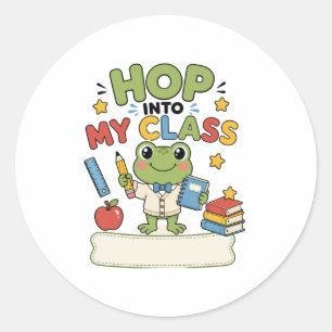 Autocollant de classe pour enseignant grenouille p