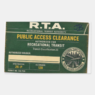 Autocollant de clearance d'accès public R.T.A.