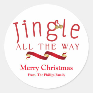 Autocollant de cloche de vacances de Noël JINGLE A