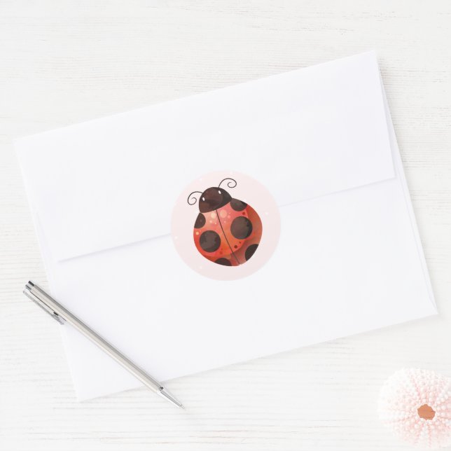 Autocollant de coccinelle pour fête d'anniversaire (Enveloppe)